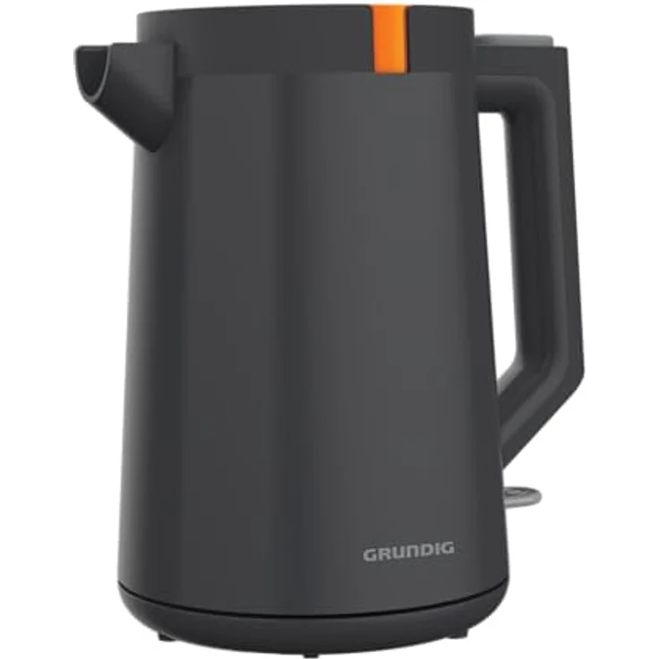 Grundig WK 5320 Wasserkocher, 2200 W Leistung, 1,7 l Fassungsvermögen, Kabelaufwicklung, 1 Liter, Abschaltautomatik, verdecktes Heizelement aus Edelstahl, Grau/Terracotta – Bild 5