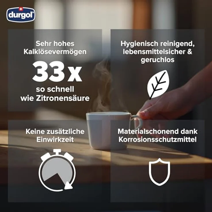 Durgol swiss espresso Spezial-Entkalker für Kaffeemaschinen, 4x125ml, effektive Kalkentfernung ohne Rückstände, für alle Modelle geeignet, schnelle Anwendung – Bild 4