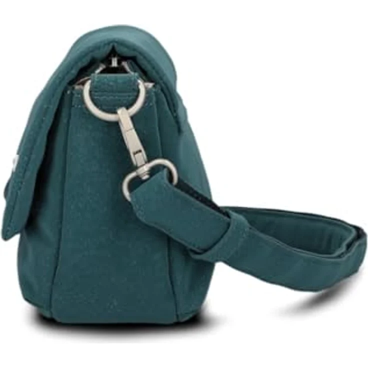 Zwei Mademoiselle.M Messenger 28 cm, praktische Handtasche aus pflegeleichtem Polyurethan mit Magnetverschluss und Reißverschlussfach, schwarz – Bild 7