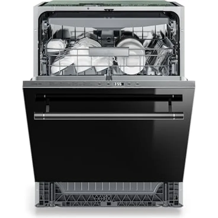 Klarstein Luxara Einbaugeschirrspüler – integrierte Spülmaschine für 14 Standardgedecke, AquaStop Wasserschaden-Schutz, 8 Programme, geringer Wasserverbrauch