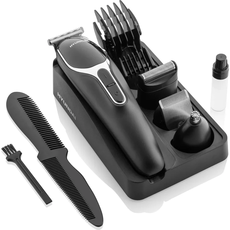 Hyundai Haar- und Bartschneider HYUHC800 I 3W I 45min Betriebsdauer I Batteriestandsanzeige I Betriebskontrolleuchte I Multifunktionstrimmer