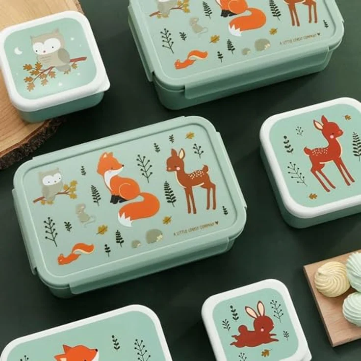 A Little Lovely Company Lunchbox Bento Lunchbox, PP, Farbenfrohes Design, Luftdichter Verschluss, Mit herausnehmbarem Unterteilungsfach – Bild 3
