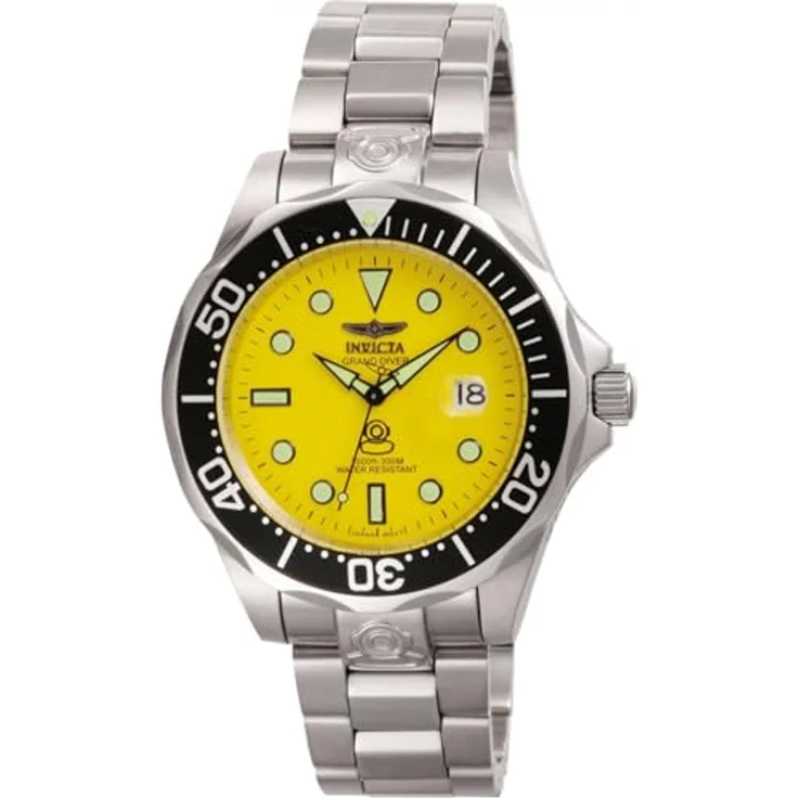 Invicta Pro Diver 3048, Edelstahl Herren Automatikuhr mit gelbem Zifferblatt, 47mm, 30 bar Wasserdichtigkeit – Bild 1