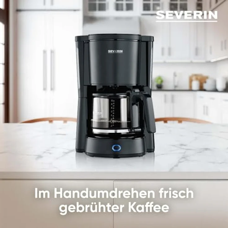 SEVERIN KA 9554 Kaffeeautomat Type, 1000, Edelstahl, 1.25 liters, schwarz-matt – Bild 3