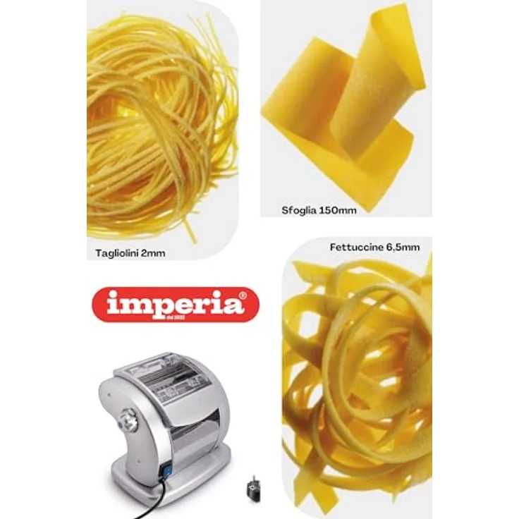 Imperia PastaPresto Linea Imperia, elektrische Nudelmaschine mit Elektromotor, 3 Nudelformate, 100% Made in Italy, hochwertiger Stahl – Bild 4
