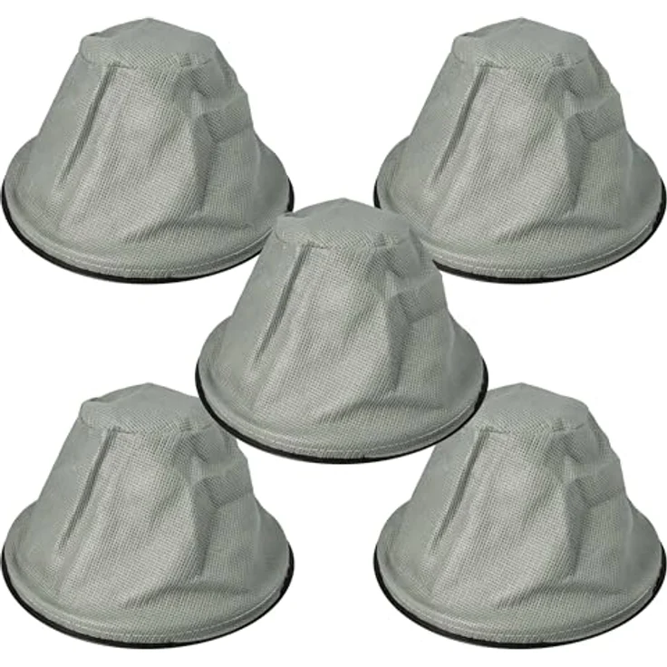 vhbw 5x Sackfilter kompatibel mit Güde GA 18-1200, GA 18-1200.1R Kaminsauger, Aschesauger - Ersatz-Filter, Abwaschbar Schwarz Grau – Bild 2