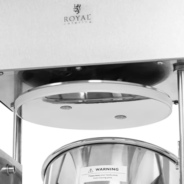 Royal Catering Wurstfüller RCSS-025E, elektrischer 25L Wurstfüller mit 350W Motor, Fußpedal und 4 Füllrohren, silbern – Bild 3