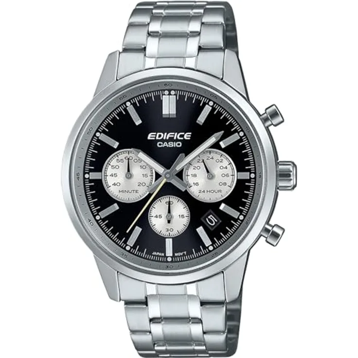 Casio Edifice Chronograph Herrenuhr Stahl/Schwarz EFR-575D-1AEF, Quarzwerk, Stoppuhr, Mineralglas