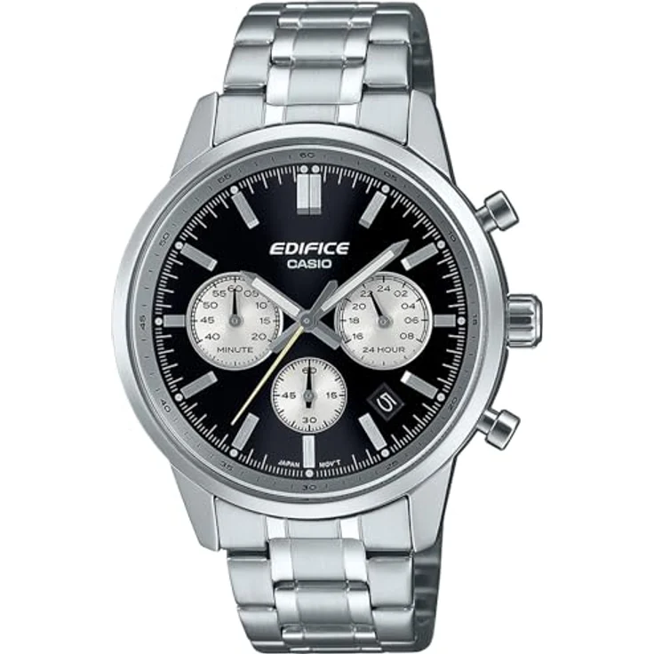Casio Edifice Chronograph Herrenuhr Stahl/Schwarz EFR-575D-1AEF, Quarzwerk, Stoppuhr, Mineralglas – Bild 1