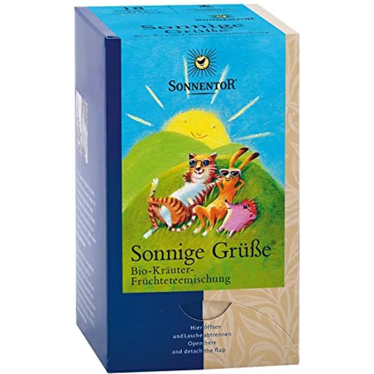 Sonnentor Sonnige Grüße Bio - 45 g, Tee mit Erdbeere & Apfel, idealer Durstlöscher