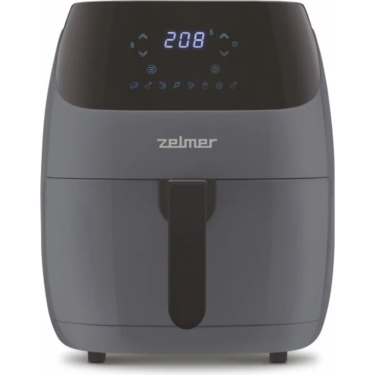 Zelmer ZAF5502G Heißluftfritteuse 5 l 1500 W Schwarz/Grau, Touch-Steuerung, Fettarm