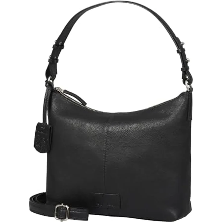 Burkely Soft Skylar Shoulderbag, Handtasche aus hochwertigem Rindsleder, schwarz, mit abnehmbarem Schulterriemen und nachhaltig produziert – Bild 2