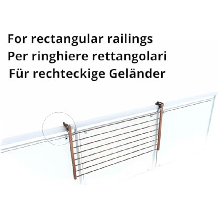 Foxydry Duo Balkon-Wäschetrockner 102 cm, klappbar, Corten-Finish, aus Aluminium, rostfrei, max. Tragkraft 15 kg – Bild 4