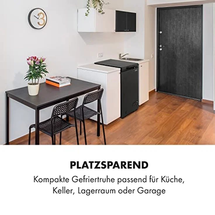 Klarstein Gefriertruhe Klein und Schmal, 78 Liter Tiefkühltruhe mit Einhängekorb, Energieeffizient, Kompakt - Weiß – Bild 2