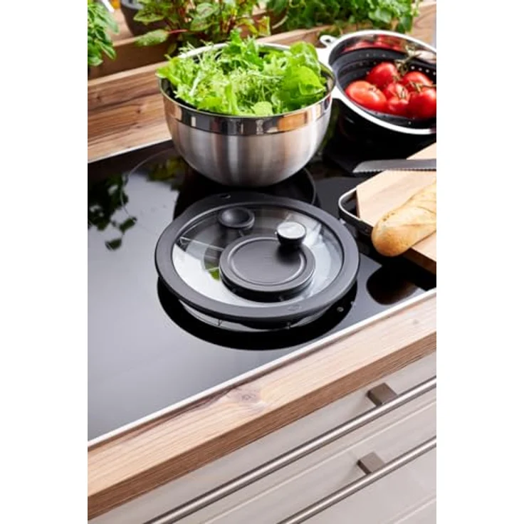 Rösle Salatschleuder mit Glasdeckel u. Frischhaltedeckel edelstahl – Bild 4