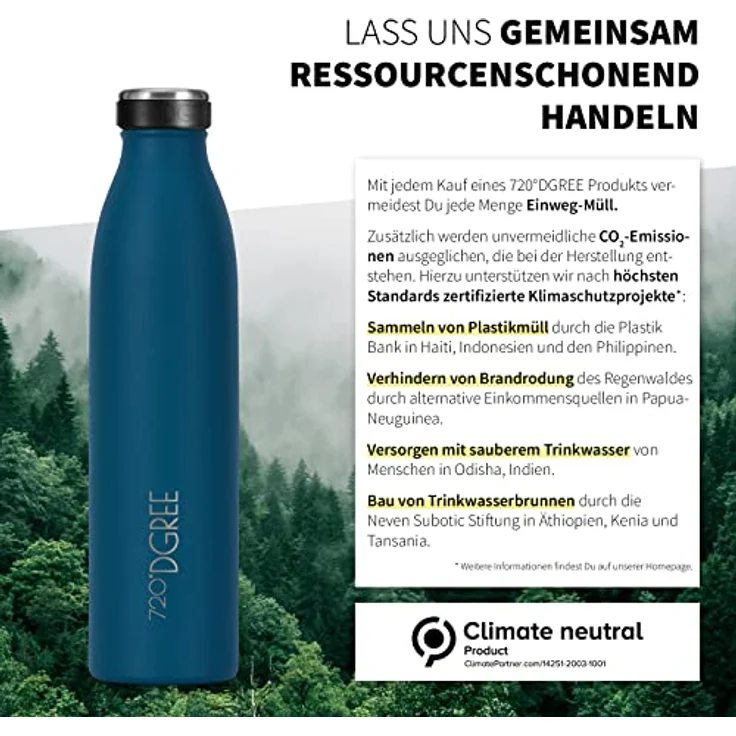 720°DGREE Edelstahl Trinkflasche “milkyBottle”, 500ml, BPA-frei, auslaufsicher, kohlensäuregeeignet, ideal für Kinder, Sport und Schule – Bild 5