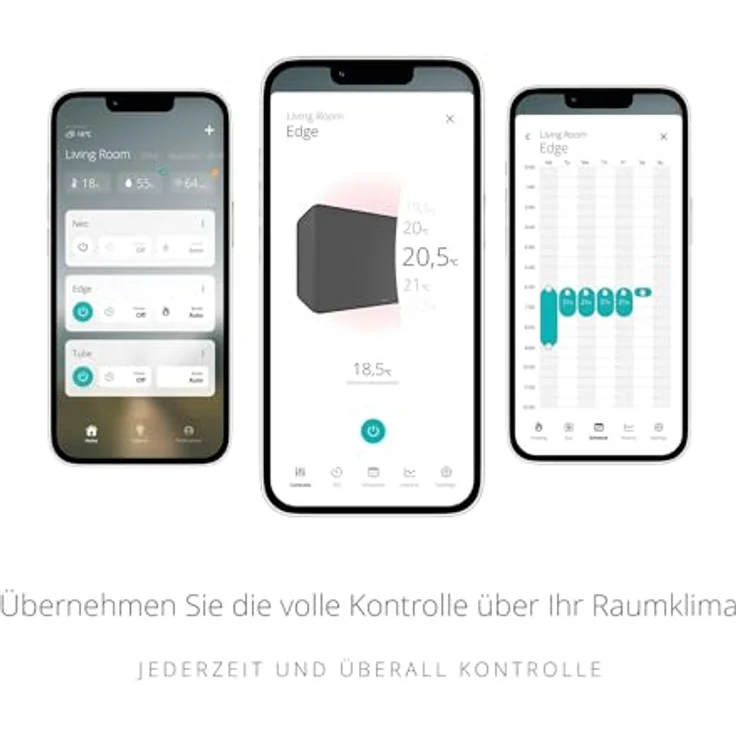 Duux Edge Elektrischer Konvektor-Raumheizer 24 h IP24 Indoor Flur Wand Grau,  – Bild 6