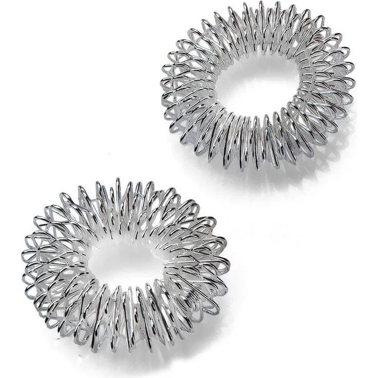 Body & Mind Shiatsu-Akupressurgerät Massageringe, Yin Yang Ring Set 2-tlg., Wellnessmassage, Entspanne & Relaxen, Schwarz & Silber