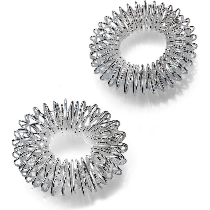 Body & Mind Shiatsu-Akupressurgerät Massageringe, Yin Yang Ring Set 2-tlg., Wellnessmassage, Entspanne & Relaxen, Schwarz & Silber – Bild 1