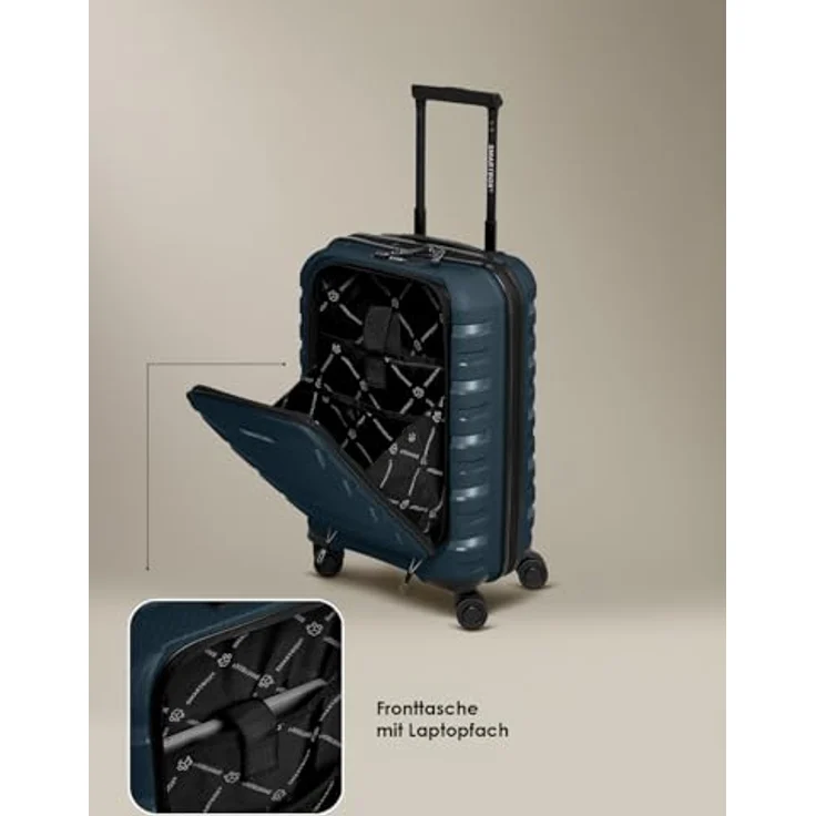 Smartbox Edition 01, Kabinentrolley 55 cm mit Laptopfach, 4 Rollen, blau – Bild 3
