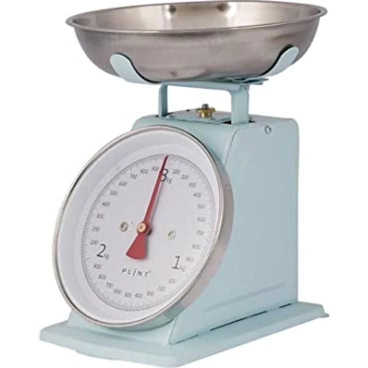 Plint Küchenwaage Retro, analoge Metallwaage mit Tare-Funktion, 5 kg Wiegebereich und großem Analogdisplay – Bild 2