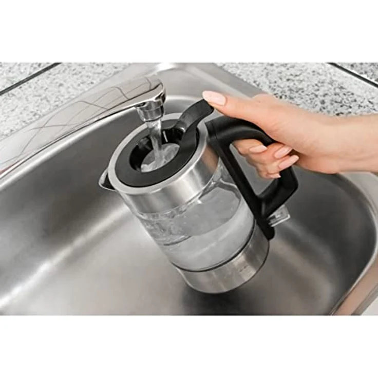 ProfiCook PC-WKS 1228G Glas-Wasserkocher, 1100 Watt, 0,5 Liter, Wasserstandsanzeige, Kalkfilter, silber – Bild 2