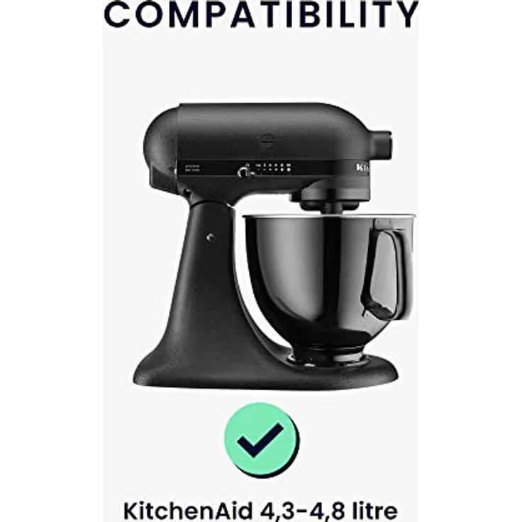 kwmobile TPU Hülle transparent kompatibel mit KitchenAid 4,3-4,8 Liter - mit 3 Fächern - Küchenmaschine Staubschutz Abdeckhaube in Transparent Schwarz – Bild 2