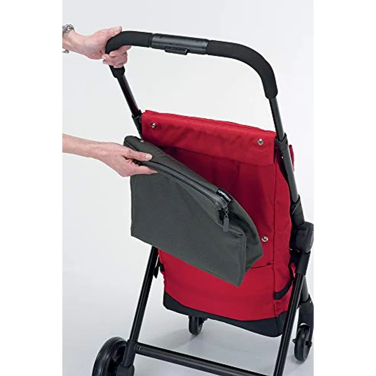 Foppapedretti Go Fast Einkaufstrolley, zusammenklappbar mit 46 lt Einkaufstasche, rot – Bild 5