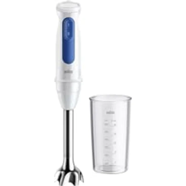 Braun Stabmixer MultiQuick 3 MQ30001M, 900W, PowerBell VPlus Technologie, EasyClick Plus System, SplashControl, inkl. 600ml Becher, Weiß