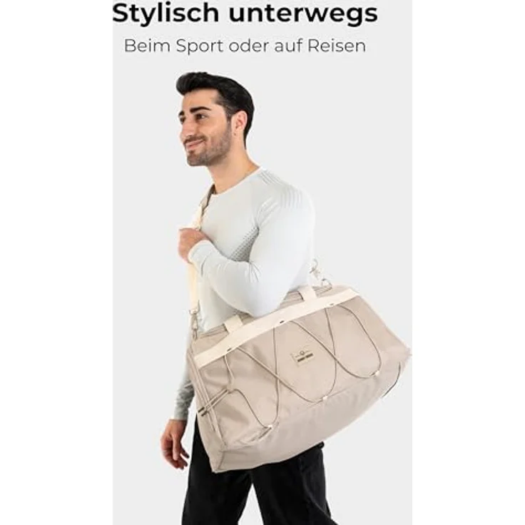 Johnny Urban Move Series Shawn Weekender Reisetasche, 50.5 cm, aus 100% PET, gelb – Bild 2