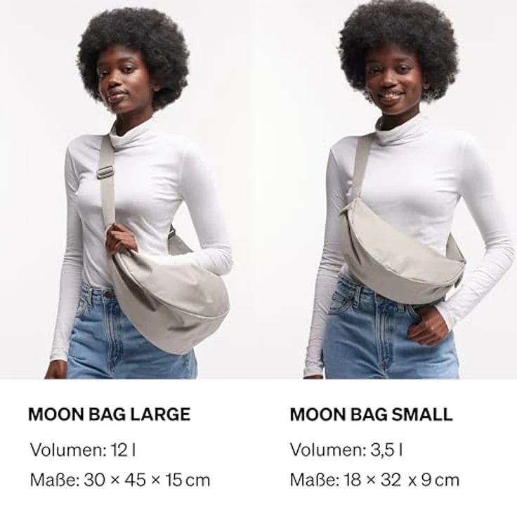 GOT BAG Moon Bag Large, Umhängetasche aus wasserabweisendem rPET-Material, Braun, verstellbarer Schultergurt, 30 x 40 cm – Bild 6