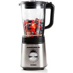 Domo High Speed Blender Standmixer 1400W, 1,75L Glasbehälter, Edelstahl, Smoothie-Funktion, Ice-Crush-Funktion, Edelstahl, Schwarz