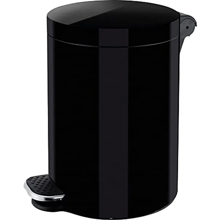 Helit H2404095 - Silberionen-Tretabfallbehälter, „the knight“, 3 Liter, schwarz