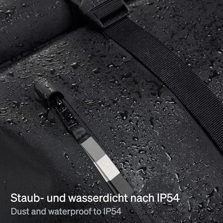 Got Bag Daypack Rucksack ROLLTOP 2.0, nachhaltiger Rucksack aus recyceltem Meeresplastik, wasserdicht, erweiterbar auf 66 cm, mit 15-Zoll-Laptopsleeve, schwarz – Bild 5