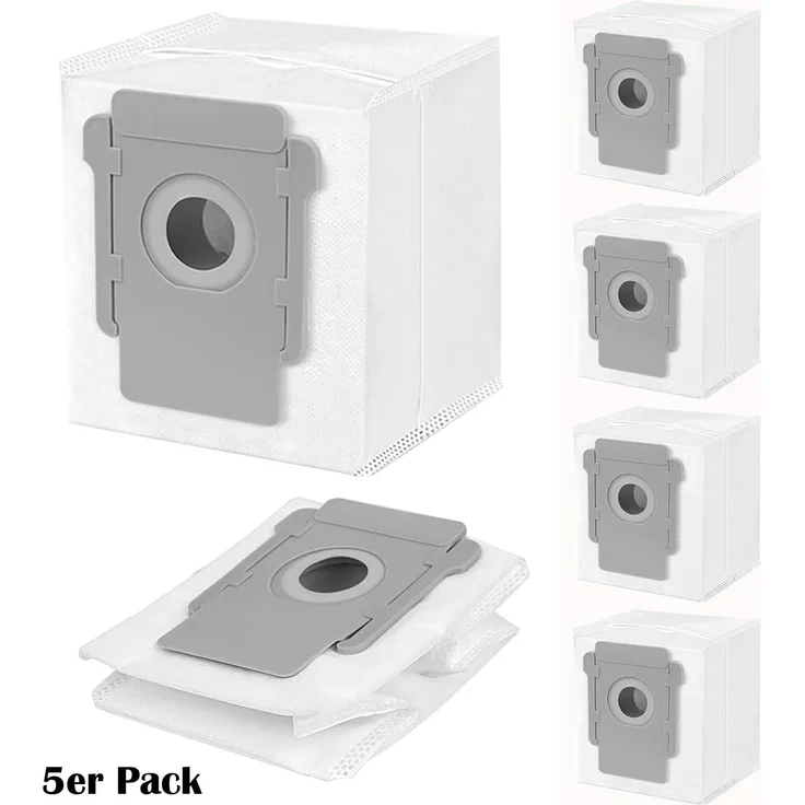 Verco Ersatz Staubbeutel für iRobot Roomba i3/i7/j7/S9/E5/E6/E7, 5er Pack hochwertige Beutel für Absaugstation