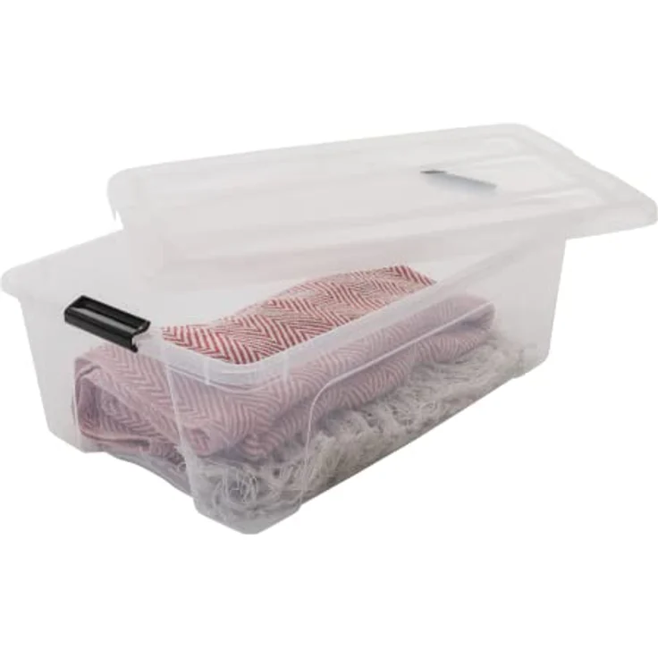IRIS OHYAMA stapelbare Aufbewahrungsboxen mit Klickverschluss, Plastik, transparent Deckel, 30L, 6er Set – Bild 4