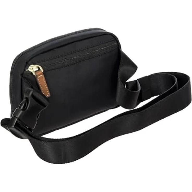 Brics X-Collection Mini Bag, Umhängetasche 18 cm, schwarz, Nylon mit Reißverschluss, verstellbarem Umhängeriemen und Innen- und Aussentaschen – Bild 4