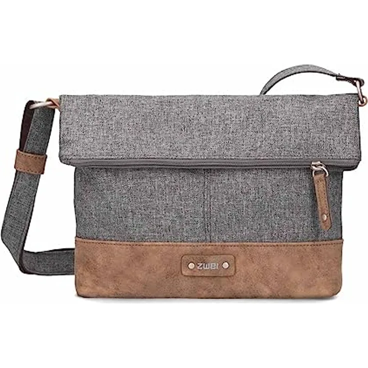 Zwei Olli OT6, Schultertasche 20/29 cm mit verstellbarem Schultergurt, Farbe stone, vegan, 2/4 l Volumen