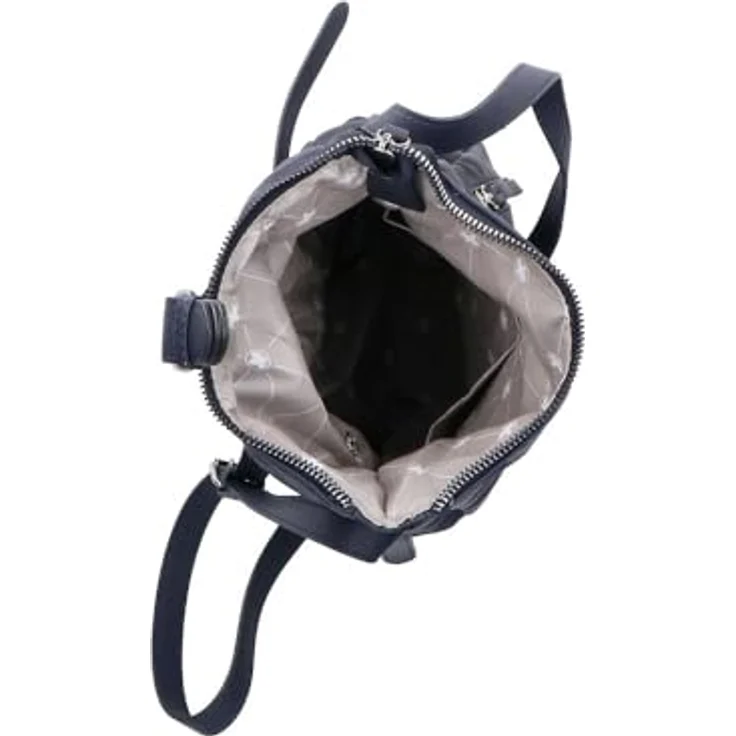 Rieker Umhängetasche, Damen-Handtasche aus Lederimitat, dunkelblau, mit Überschlag und Schnallenverschluss, verstellbarem Schulterriemen und Reißverschluss-Fronttasche – Bild 3