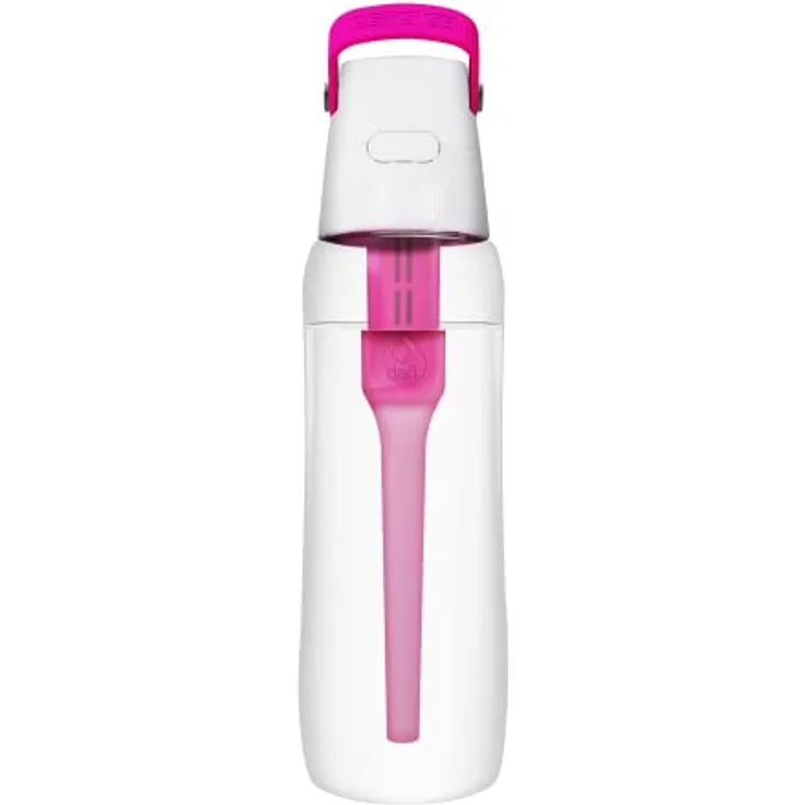 Dafi Filterflasche Solid | Farbe Rosa 0,7 L | Beseitigt den Chlorgeschmack und Geruch, Gebrauch zu Hausebeim Training, im Fitnessstudio