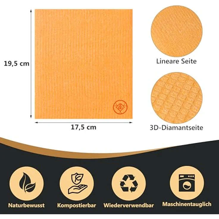 DANIHOME® 5er Set Schwammtücher in Sky Blue - Hochabsorbierende, waschbare Putz- & Spüllappen für Küche und Haushalt - Wiederverwendbar und langlebig – Bild 3
