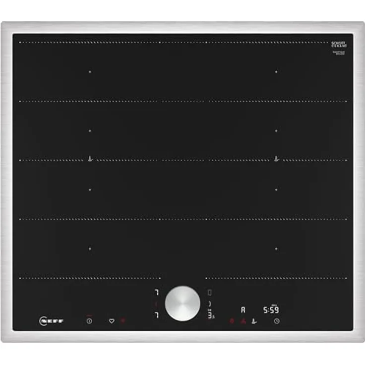 Neff, T66STY4L0, Autarkes Flex-Induktionskochfeld mit Twist Pad Steuerung, N90, Breite 60 cm, Schwarz mit Rahmen aufliegend, Home Connect