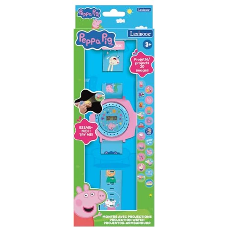 Lexibook Peppa Wutz DMW050PP, Verstellbare Armbanduhr mit Projektionen von 20 Bildern und digitaler Anzeige für Kinder – Bild 5