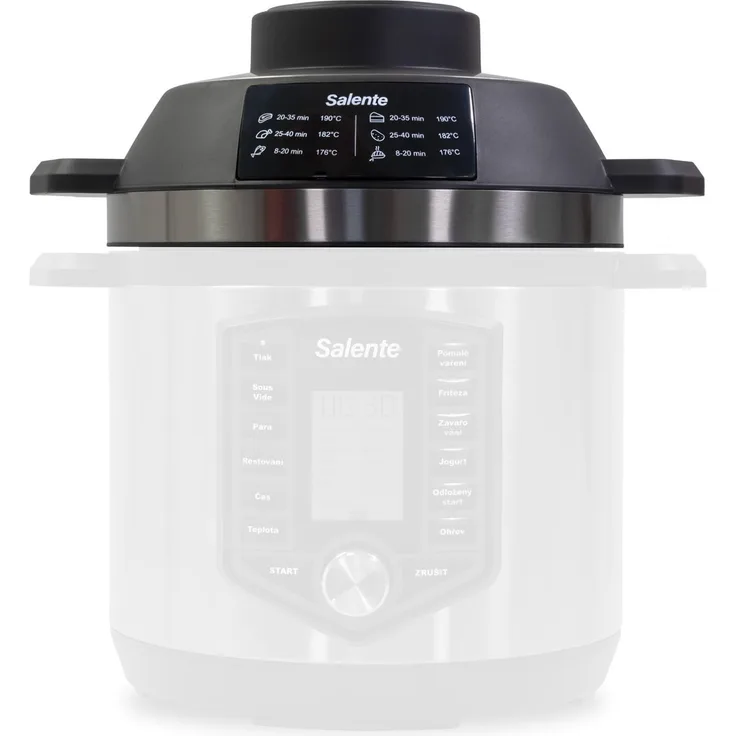 Salente Fritteusen-Zubehör Friteo II pro CUCO II, Heißluftfritteuse mit Lebensmitteltrocknung, 1500 W, 10 Programme, schwarz/silber, 33x29x13 cm