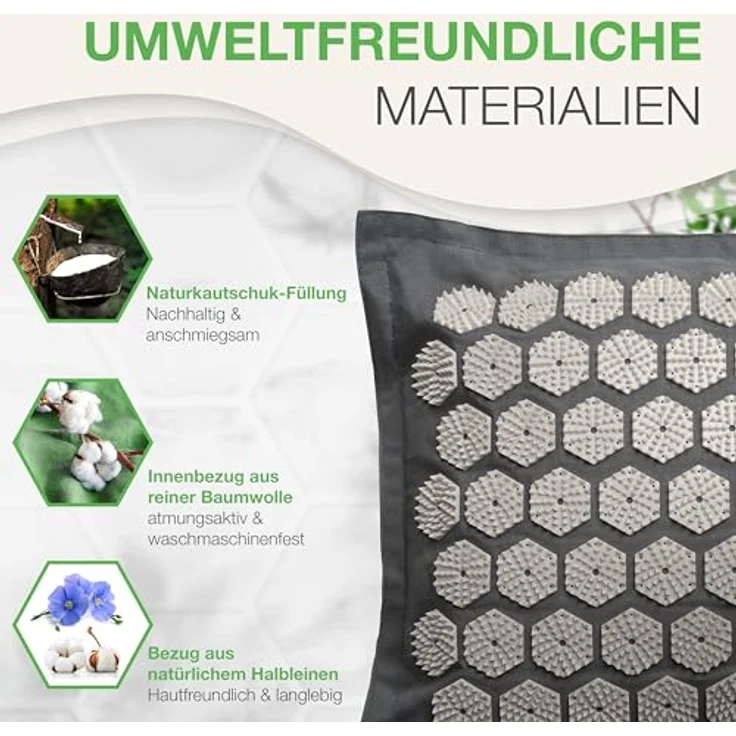BACKLAxx® Akupressurmatte Akupressur Kissen mit umweltfreundlichem Halbleinen und Naturkokosfasern – Bild 4