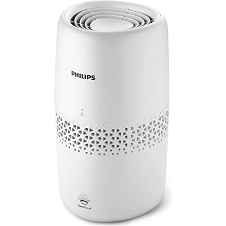 Philips Domestic Appliances Luftbefeuchtung 2000er Serie - NanoCloud-Technologie, Befeuchtet Räume bis zu 31m2, 2L Wassertank, 99% weniger Bakterien, Weiß, (HU2510/10)