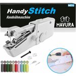 MAVURA HandyStitch Mini Nähmaschine, kleinste Nähmaschine der Welt, elektrisch nähen, weiß