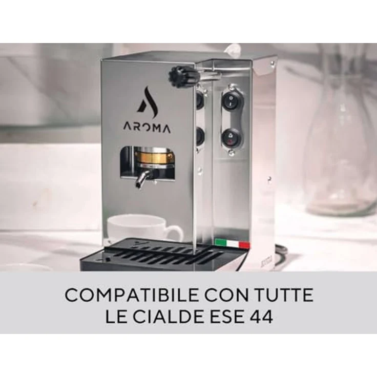 Aroma PLUS - ESE-Padmaschine Espressomaschine Silber – Bild 6