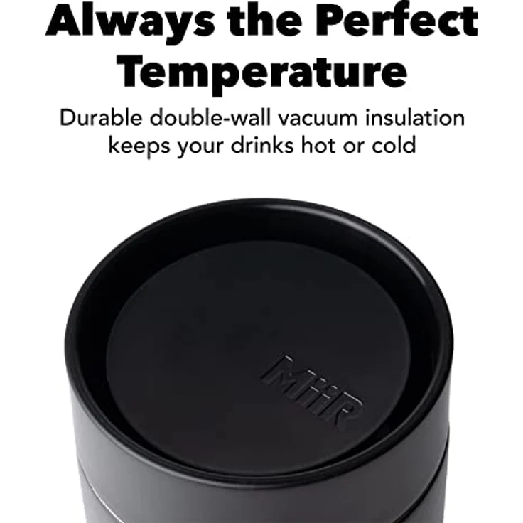MiiR 360 Traveler, vakuumisolierte Thermoskanne, schwarz, 340 ml mit auslaufsicherem 360-Grad-Deckel und robuster Hardshell-Pulverbeschichtung – Bild 3