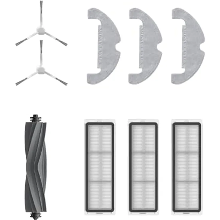 Dreame Zubehörset für Roboter D10 Plus Gen2, 3 Mopptücher, 3 Filter, 2 Seitenbürsten, 1 Hauptbürste, Original Zubehör